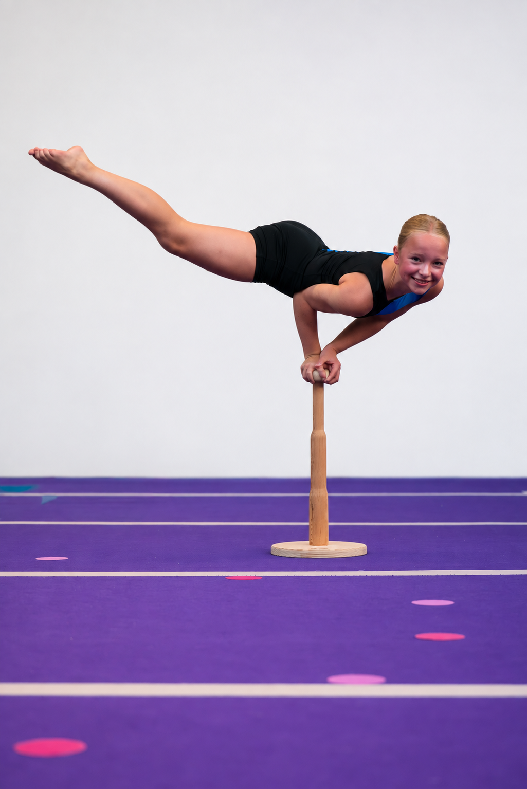 Gymnastics Handstand Trainer Blocks – Wooden Round Base Tall 59cm | Bloxx